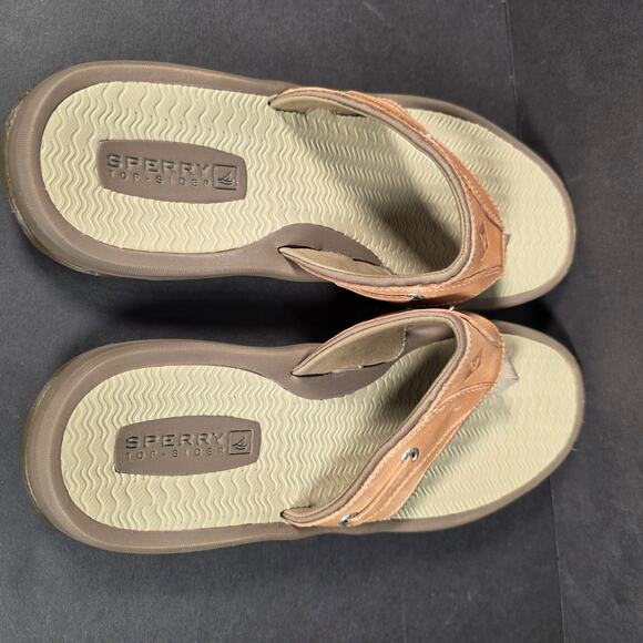 SPERRY Top-Sider Mens Outter Banks STS17567  Sandals TanFlip Flops NWT im Box main image 4